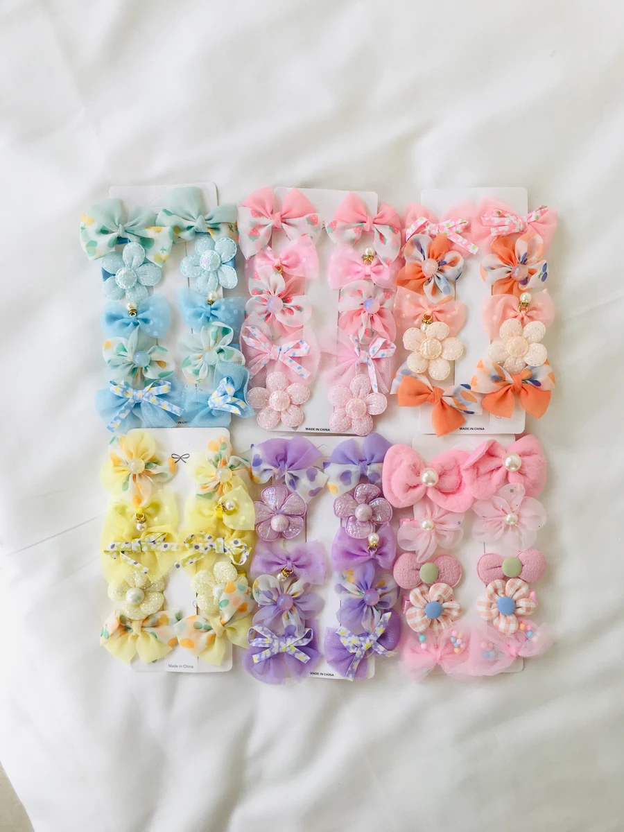 10-Piece Baby & Kids Cute Hair Bows and Clips Gift Set