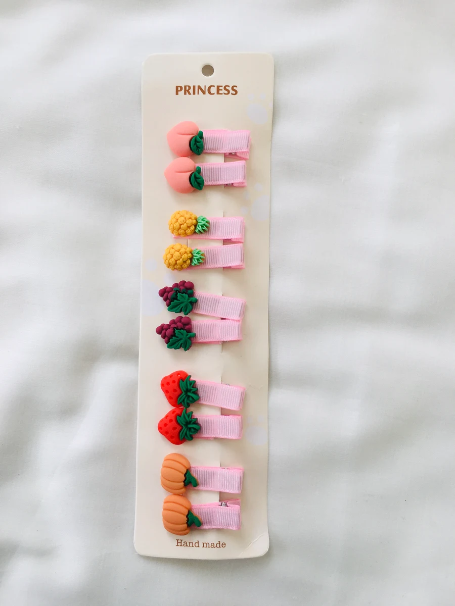 10-Piece Kids Cute Hair Bows and Clips Strip Set (Series 107) - Dusty Mauve