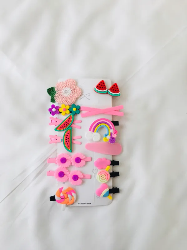 Sweet Watermelon & Pastel Dreams Hair Clip Set (14-Piece)