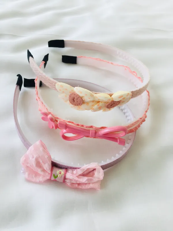 Blush Pink & Peach Floral Headband Set (Set of 3)